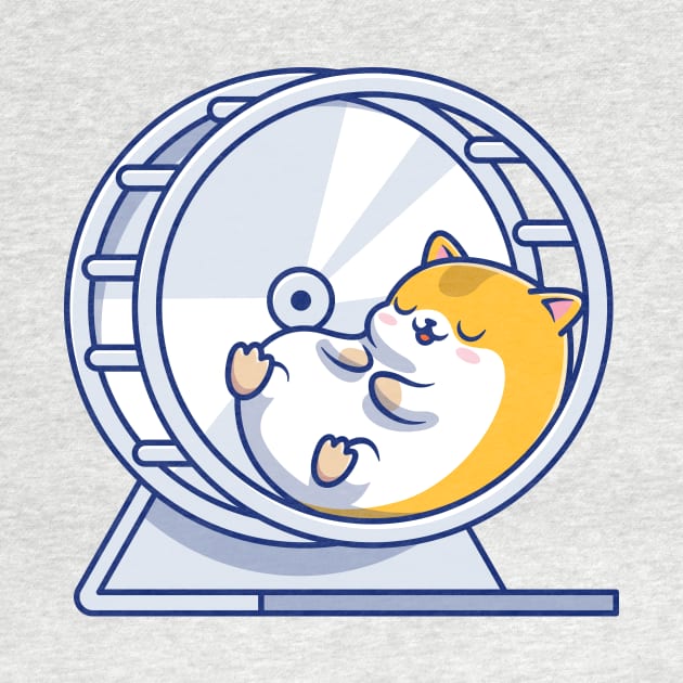 Cute Hamster Sleeping In Jogging Wheel by Catalyst Labs